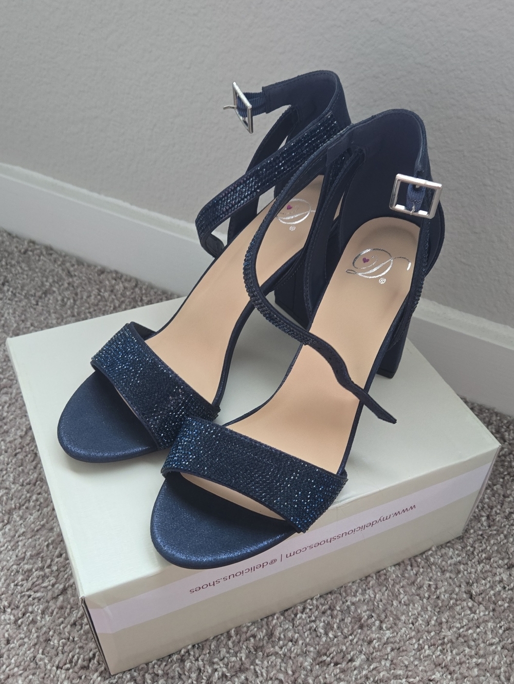 Women’s Navy Strappy High Heel Sandals